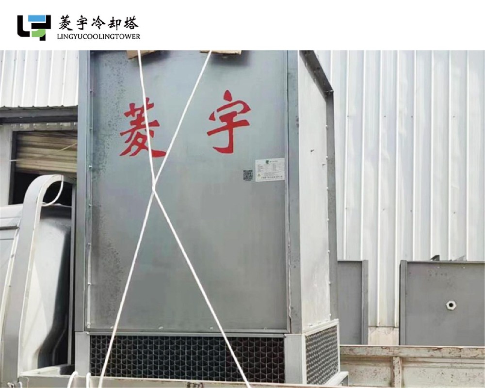 河南许昌菱宇小型号全钢板方形逆流式钢板冷却塔整机出货