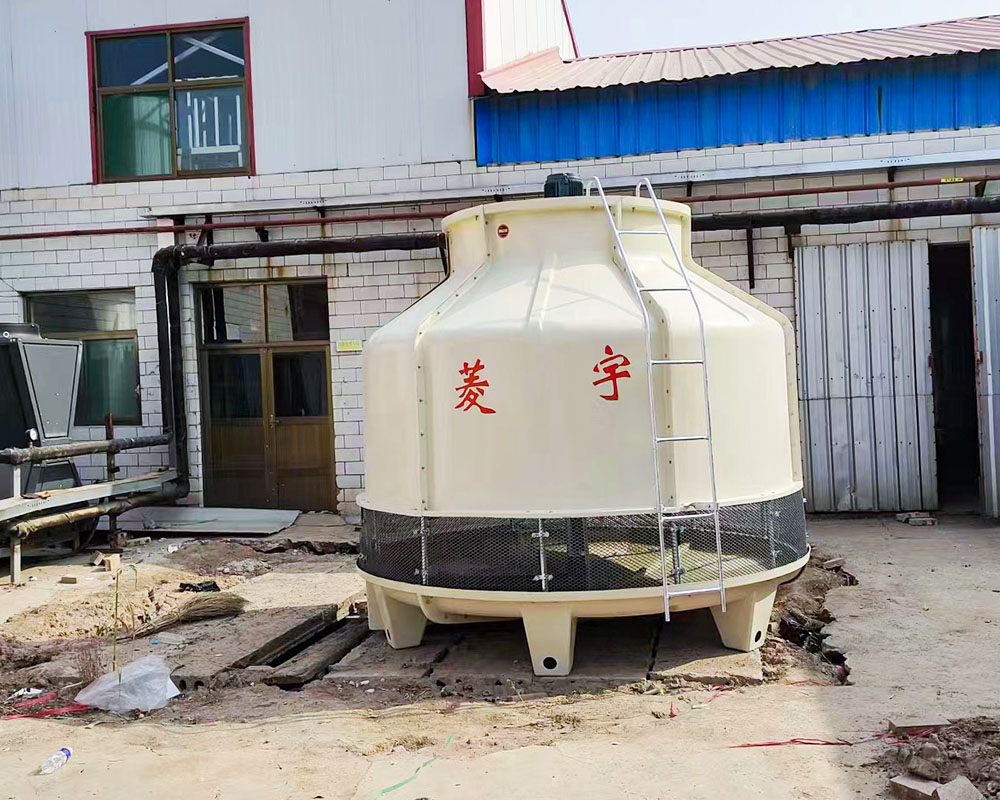 河南菱宇100冷吨圆形逆流式玻璃钢冷却塔